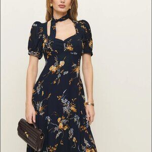 Reformation Chrissie Dress Blue - Size 6